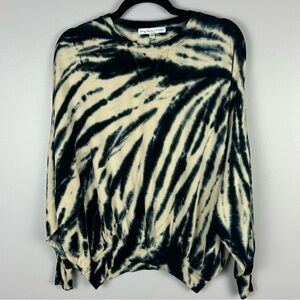 Young Fabulous & Broke Juliette Tye Dye Blue Safari Oversize Sweatshirt Size XS